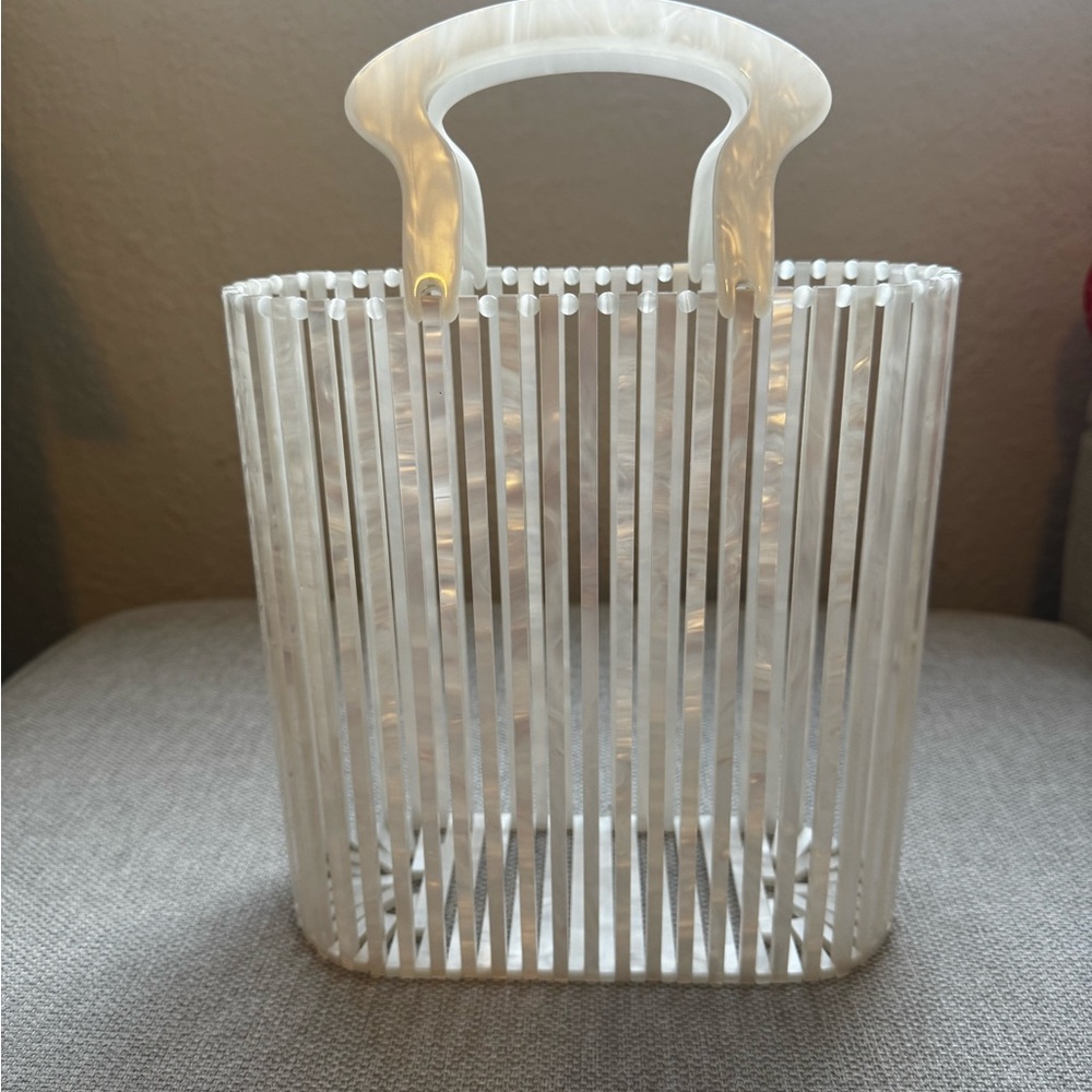 Chic White Acrylic Handbag